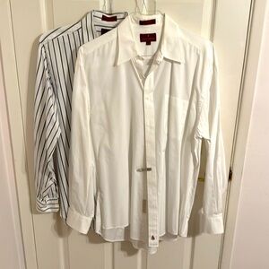 2 gorgeous Nordstrom classic 100% long staple cotton dress shirts size 16 1/2-35